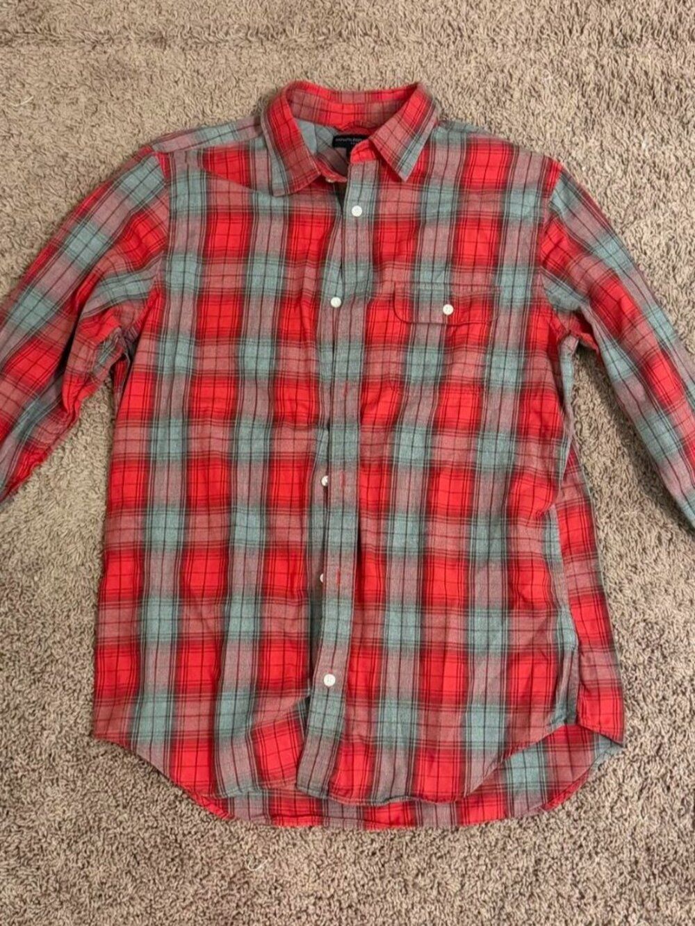 Banana Republic Red/Gray Flannel, Size Large
